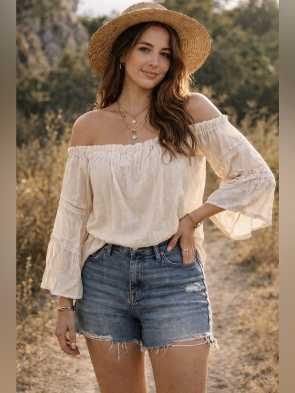 Boho White Peasant Ruffle Blouse Size 0X